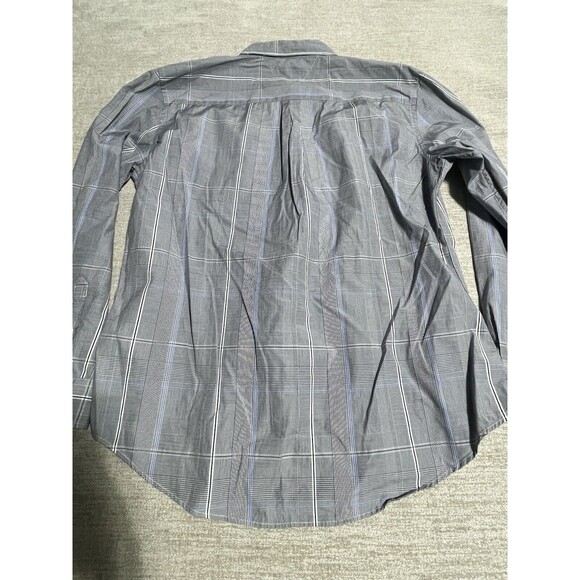 Tommy Hilfiger Shirt Men’s XL Gray Button Down Collared Plaid Custom Fit - Picture 9 of 10